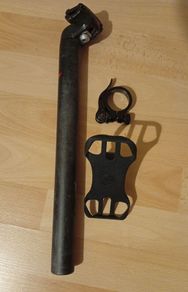 Carrera bicycle Saddle Post, lock Bracket & Rubber phone holder for all sizes
