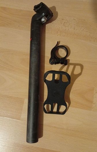 Carrera bicycle Saddle Post, lock Bracket & Rubber phone holder for all sizes