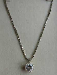 Vintage Sterling Silver 925 Fine Zirconia Pendant and Necklace length 21" - 8,46g