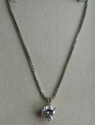Vintage Sterling Silver 925 Fine Zirconia Pendant and Necklace length 21" - 8,46g