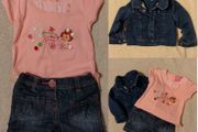 Next Shorts, Denim Jacket &amp; pink Top