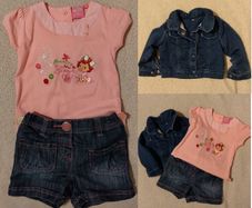 Next Shorts, Denim Jacket & pink Top