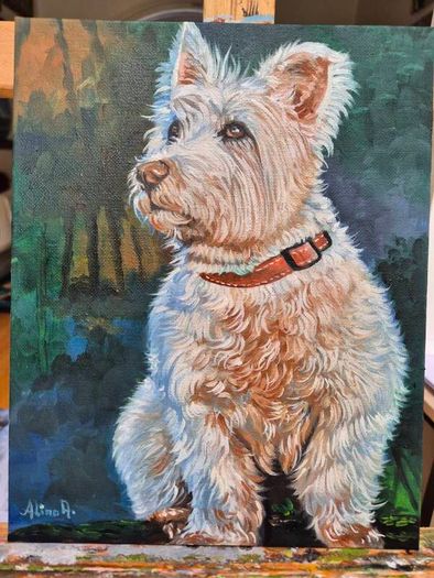 Westi West Highland terrier - original oil painting