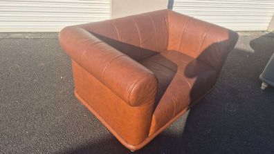 IKEA VISKAFORS "Loveseat" 1.5 Seater Sofa - Brown Leather