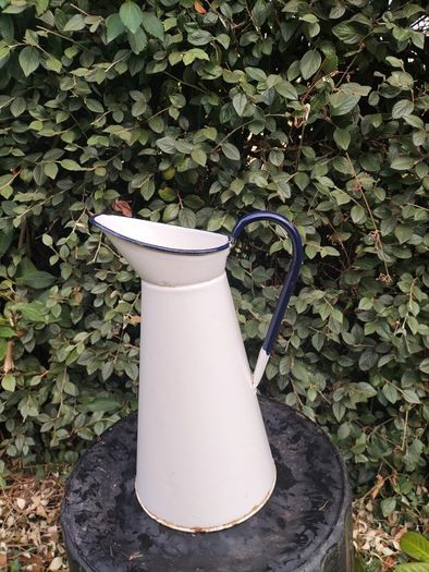 Vintage Enamel Water Jug Pitcher