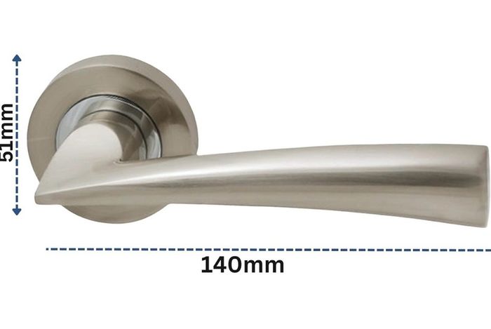Internal Door Handle Set with Lock Complete Door Pack with Hings , Thumb Turn & Fixings Privacy Turn & Release (Phantom, Polished Chrome)
