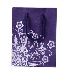 Blue Flower Patterned Boutique/Retail/Gift Carrier Bags with String Handles