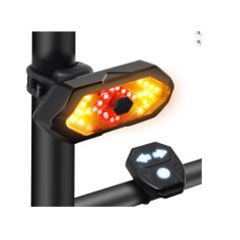 Bike Tail Light Smart Bicycle Turn Signal Lights USB Rechargeable with Remote Control