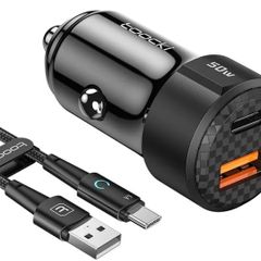 Fast 50w 2 port usb Car Charger & Type C Cable Combo