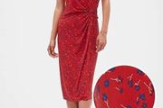 Faux Wrap Red Floral dress