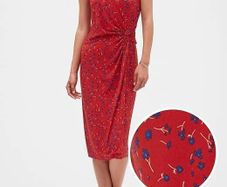 Faux Wrap Red Floral dress