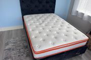 Double bed with storage and mattress