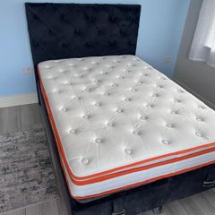 Double bed with storage and mattress