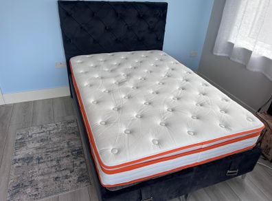 Double bed with storage and mattress