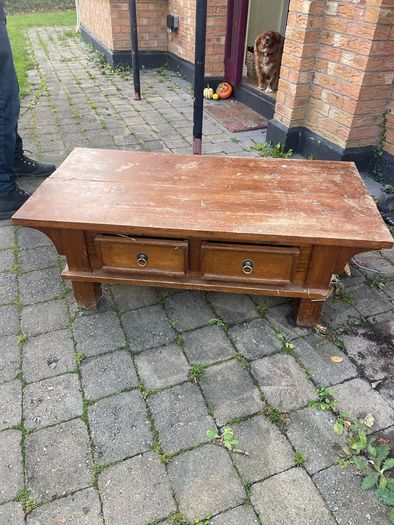 wooden coffee table