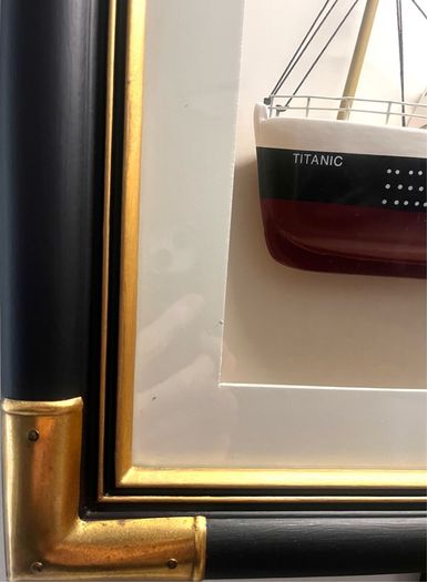 Vintage RMS Titanic Shadow Box & Titantic Plaque (W57cm x L38cm x D7.5cm))