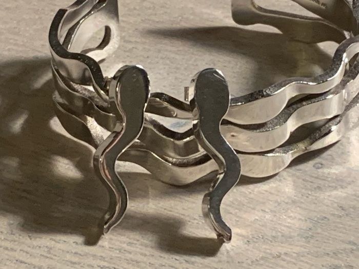 Silver bracelet and earrings