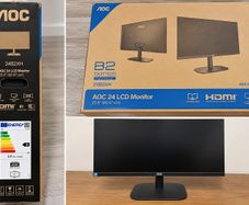 AOC 24" Monitor + Brand New Keyboard, Mouse & USB-C Accessories