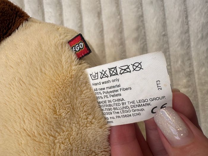 Lego Duplo Dog Plush 2009 Beige & Brown approx. 24 cm. Used Please see photos