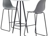 3 Piece Bar Set Plastic Grey