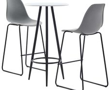 3 Piece Bar Set Plastic Grey