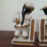 Vintage Asian Hand Painted Pottery Bookends Image 5