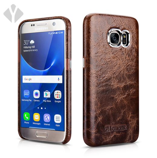 S7 Vintage Oil Wax Leather Back Cover