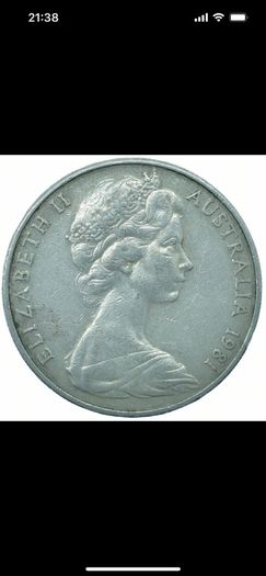 Australia Elizabeth II.  20 Cents 1981