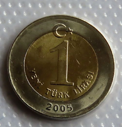Turkey Ataturk Bimetal collector coin | 1 Yeni Lira 2005 | Sealed