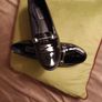 Black patent leather loafers size 6 Image 2