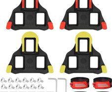 4 Pieces Cleats for Cycling Shoes, Cycling Cleats Compatible with Shimano SPD Cleats, Bicycle Pedal Cleats for Cycling Shoes with Leg Straps, for Indoor Outdoor Bike Sport