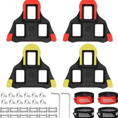 4 Pieces Cleats for Cycling Shoes, Cycling Cleats Compatible with Shimano SPD Cleats, Bicycle Pedal Cleats for Cycling Shoes with Leg Straps, for Indoor Outdoor Bike Sport