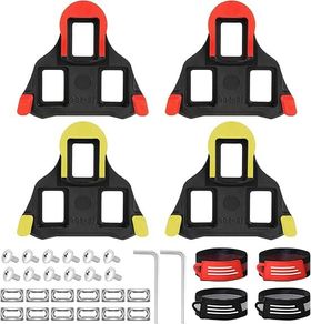 4 Pieces Cleats for Cycling Shoes, Cycling Cleats Compatible with Shimano SPD Cleats, Bicycle Pedal Cleats for Cycling Shoes with Leg Straps, for Indoor Outdoor Bike Sport