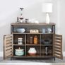 _Sideboard, side cabinet, kitchen cabinet with open shelves, hall cabinet, chest of drawers with lamellar doors, living room, dining room, office, hallway, industrial design, pale Image 3