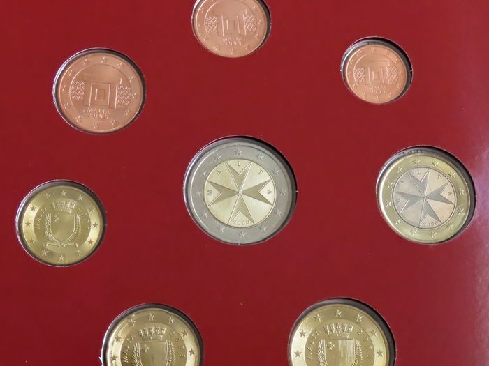 Malta 2008 euro coins BUNC first ever year