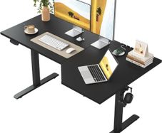 L-shaped Height Adjustable Desk, 160 x (60-90 cm), Electric Standing Desk