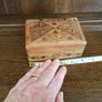 vintage carved inlay wooden card box Image 6