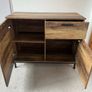 1 Drawer Sideboard Rustic Oak Wood Storage Side Cabinet Organiser Cupboard Unit Image 4