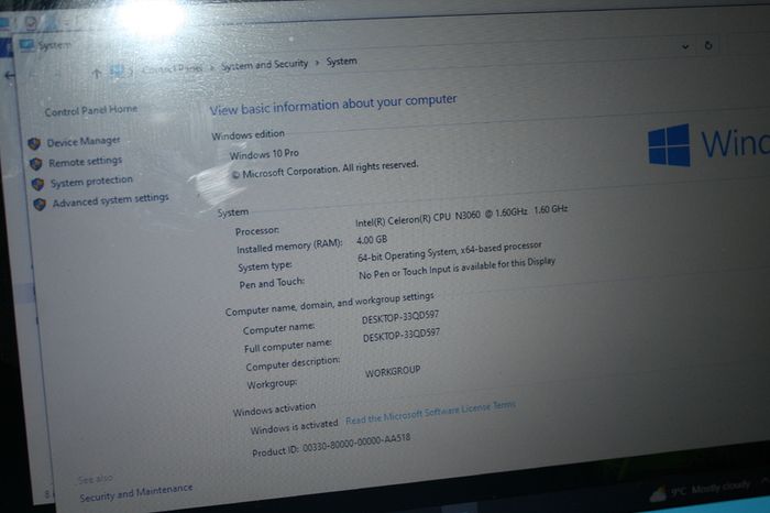 HP Laptop 14-ac000nf, Intel Celeron N3060, 4GB Ram, 32GB eMMc, 14" HD WIN 10