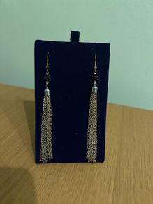 Gold tone chain earrings