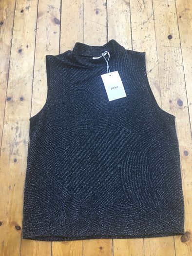 ICHI Black Sparkly sleeveless top (Brand New)