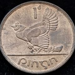 [#417] - Ireland 1952 | One Penny | Irish 1d | Irish Penny | KM.11 | UNC
