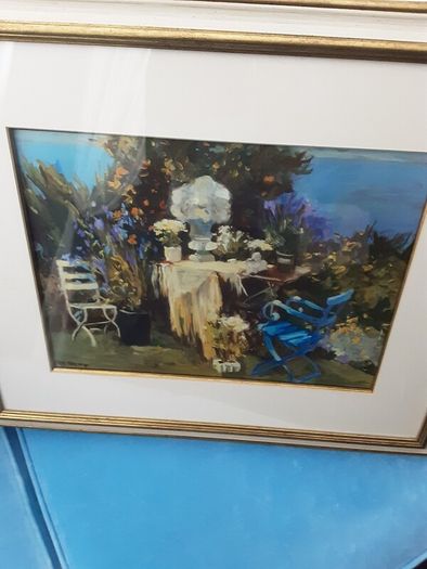 Large framed blue door picture collection only