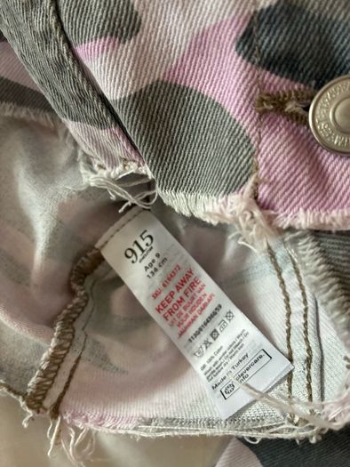 New Look pink and grey camouflage denim jacket