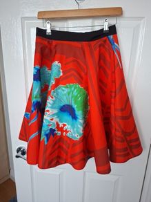 Closet Red Floral Skirt in Size 12