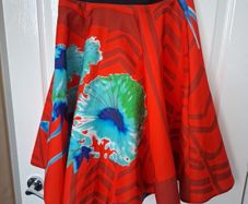 Closet Red Floral Skirt in Size 12
