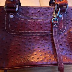 Oxblood Ostrich Leather Bag