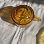 Vintage Indiana Glass Tiara Sandwich Amber Cup & Saucer Set (2 Pairs) Image 4
