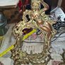Beautiful Pair of Antique Art Nouveau Beatrice. Bronzed Photo Frames Cherub. a stunning lady lies on the top of the frame with beautiful scrollwork descending down the frame to a winged Cupid or Angel Image 2