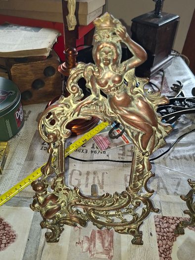 Beautiful Pair of Antique Art Nouveau Beatrice. Bronzed Photo Frames Cherub. a stunning lady lies on the top of the frame with beautiful scrollwork descending down the frame to a winged Cupid or Angel